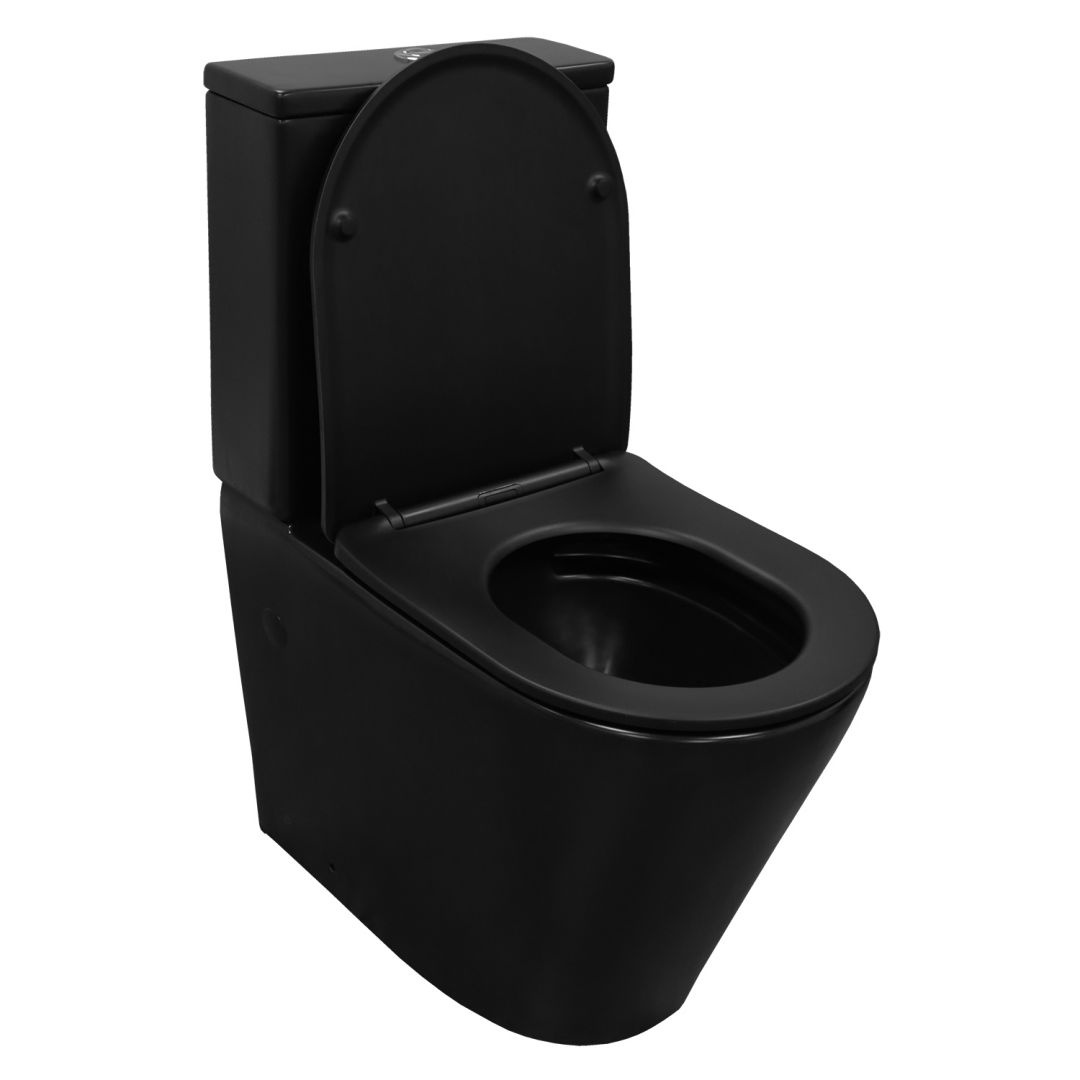 Унитаз Azario Black Queen AZ-8380 Безободковый Выпуск Горизонтальный